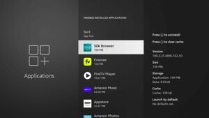 Smart TV settings menu on-screen with a remote control on a coffee table