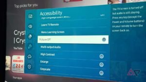 Smart TV accessibility menu with simplified options for easier navigation