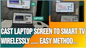 Laptop and television arranged for simple input selection and screen mirroring