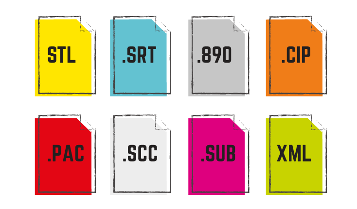 Graphic comparing common subtitle file formats used by media players