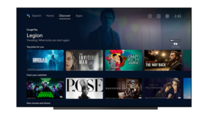 Connected TV home screen displaying app discovery and content recommendation rows