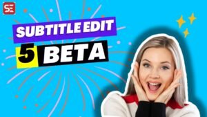 Beta media editing application interface used for testing caption features