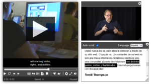 Accessible media player interface with captions and assistive playback controls