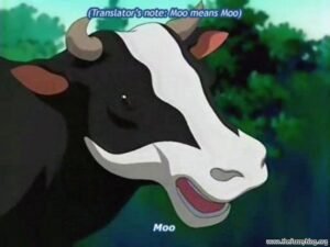 Animated video frame with community translation notes and subtitle attribution