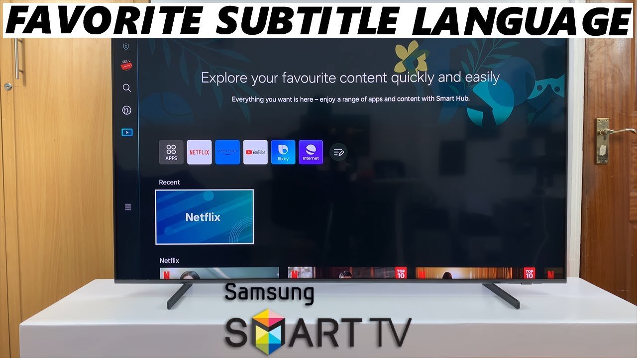 Smart TV subtitle language menu for selecting preferred languages on video content