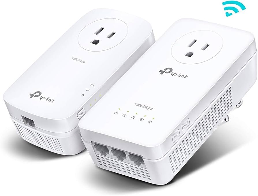 Powerline Ethernet adapters used to extend a wired network connection for streaming