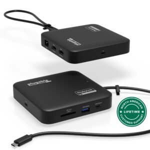 USB-C docking station connecting a laptop to multiple HDMI displays
