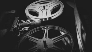 Film reel representing movies and entertainment streaming