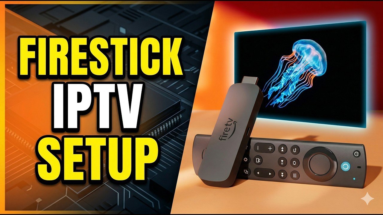 IPTV set-top box connected to a TV with remote control for a beginner setup guide