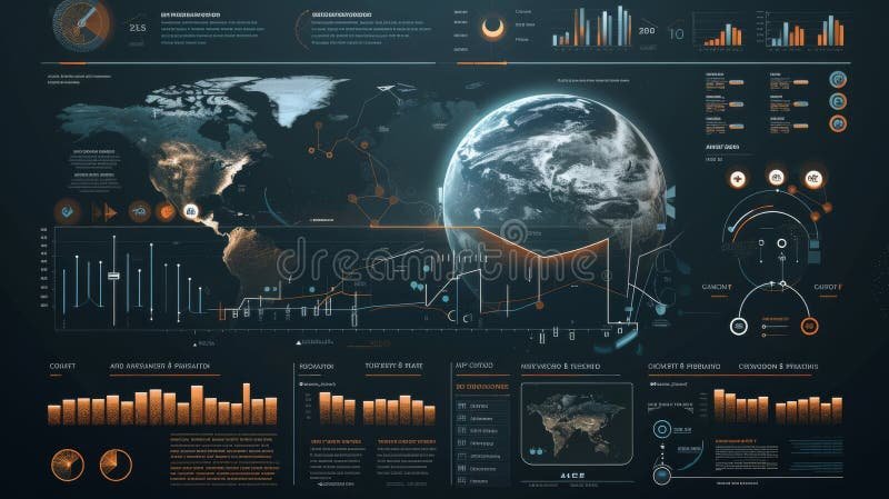 Global streaming technology network and entertainment data analytics visualization