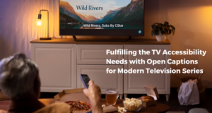 Television showing open captions for improved subtitle readability